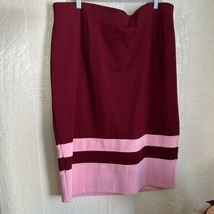 ELOQUII skirt. Size 22 never worn burgundy and pink